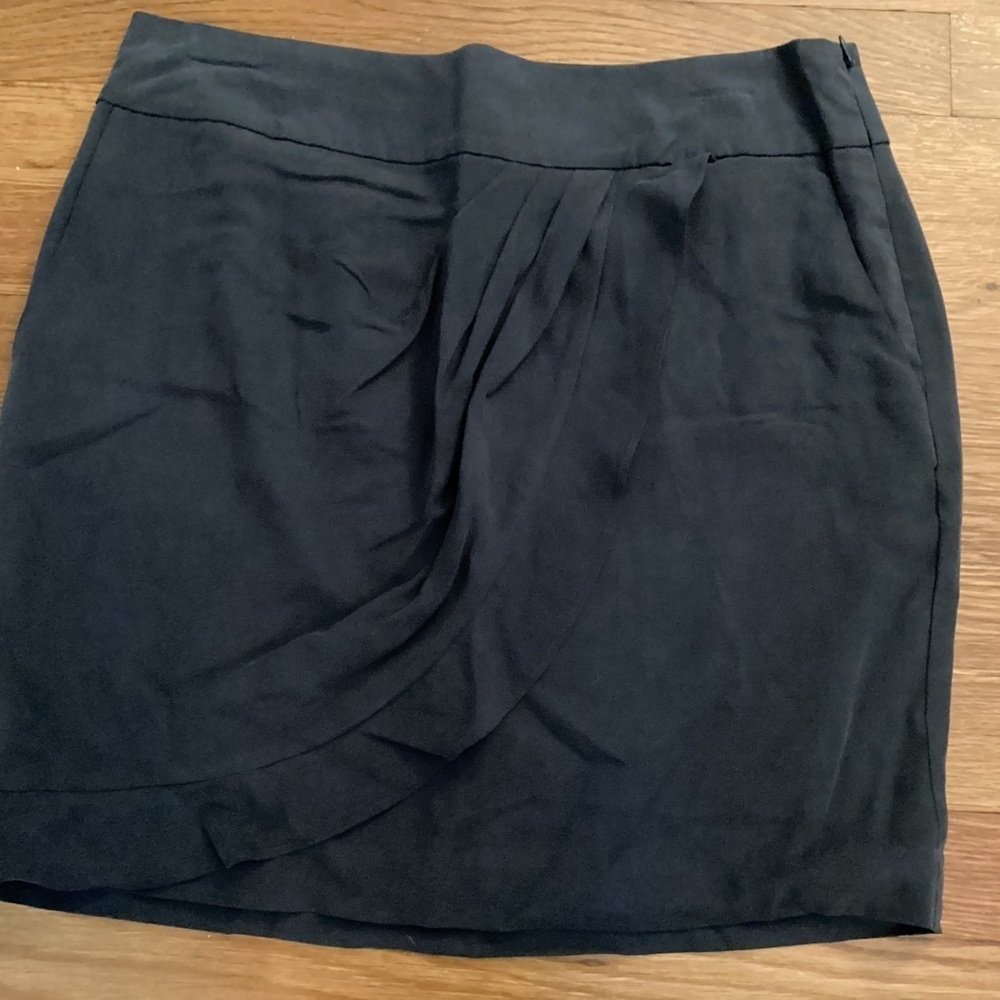 Women’s LOFT silk mini skirt, slate blue. NWT. Size 4p
